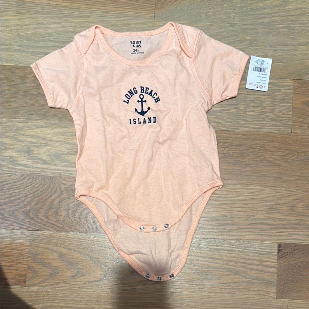 NWT Peach Long Beach Island Onesie